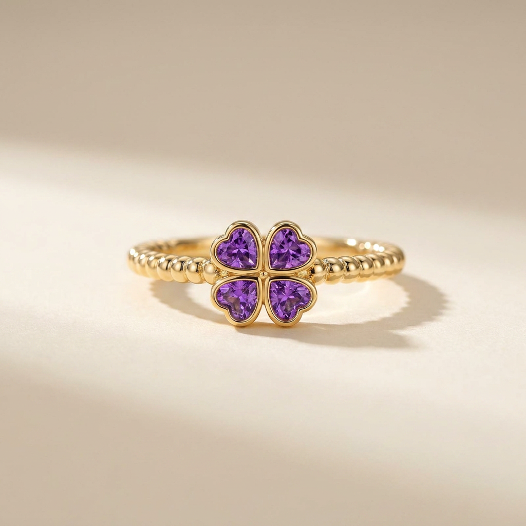 Purple Clover Ring