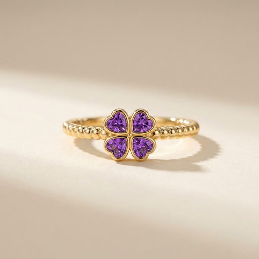 Purple Clover Ring