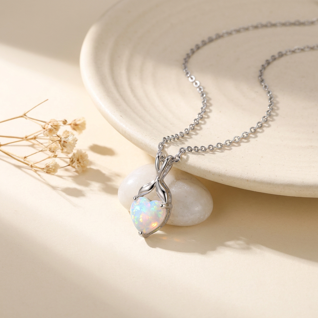 Opal Heart Necklace