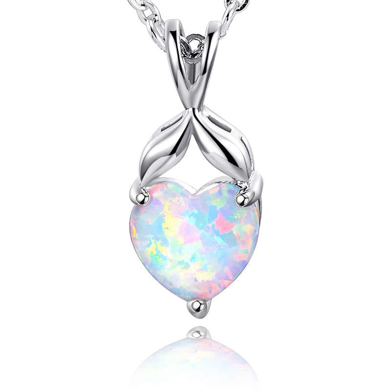 Opal Heart Necklace