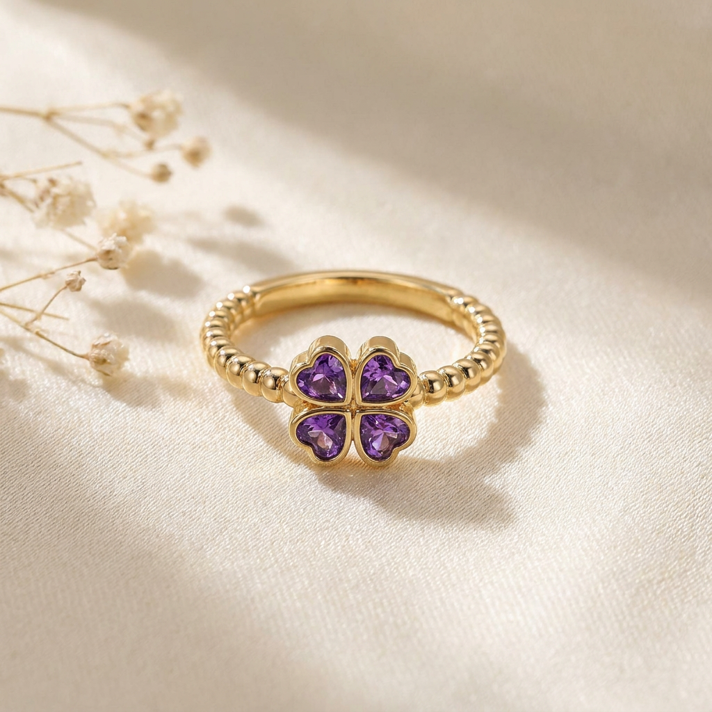 Purple Clover Ring
