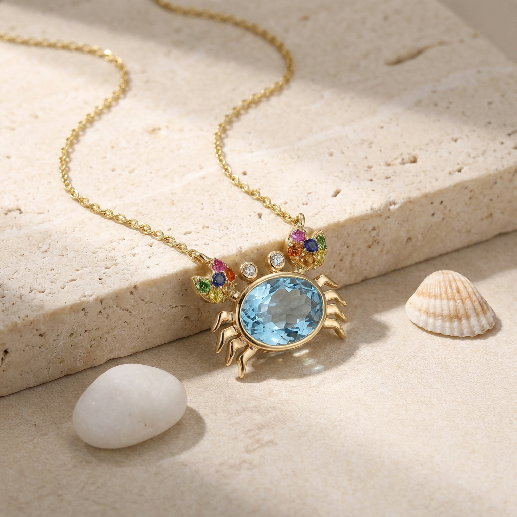 Blue Crab Necklace