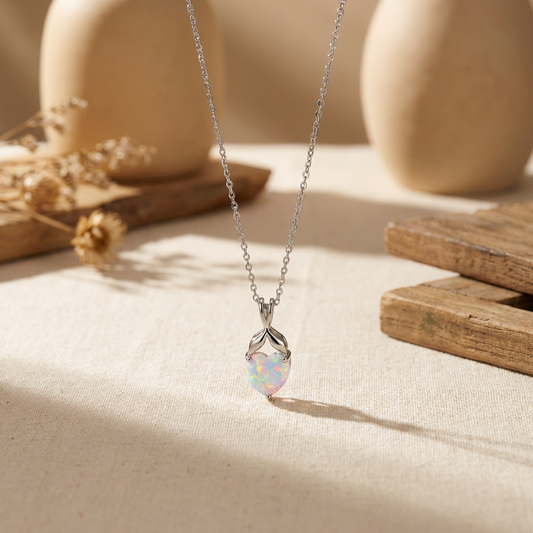 Opal Heart Necklace