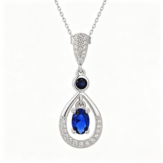 Blue Teardrop Necklace